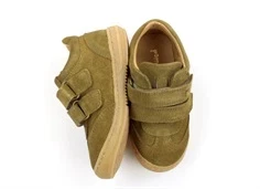 Pom Pom sneaker light green ruskind med velcro